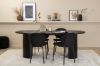 Imagine Masa de dining ovala Bianca, Furnir Negru Negru + Scaun de Dining Vault, Picioare Negre, Material Negru_4