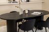 Imagine Masa de dining ovala Bianca, cu finisaj negru din furnir + scaun de dining din catifea, cu picioare negre, cu material textil negru_4