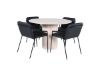 Imagine Bianca Round Dining Table - White Wash / Black Veneer+Tvist Chair - Black / Black PU_4