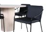 Imagine Bianca Round Dining Table - White Wash / Black Veneer+Tvist Chair - Black / Black PU_4