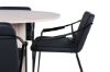 Imagine Bianca Round Dining Table - White Wash / Black Veneer+Tvist Chair - Black / Black PU_4