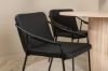 Imagine Bianca Round Dining Table - White Wash / Black Veneer+Tvist Chair - Black / Black PU_4