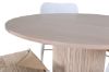 Imagine Masa de dining rotunda Bianca - Alb / Veneer Alb Wash / Scaun de dining Polly - Alb / Natură _4