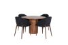 Imagine Traduceți complet Masa de Dining Bianca - Nuc / Furnir Negru + Scaunul de Dining Arch - Picioare de Nuc - Material Negru_4