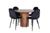 Imagine Bianca Round Dining Table - Walnut / Black Veneer+Polar Dining Chair - Black legs / Black Velvet (ersätter 19902-888)_4