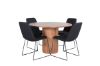 Imagine Masa rotunda de dining Bianca - Nuc / Furnir negru+ Scaun de dining Muce - Picioare negre - Material negru_4