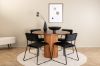 Imagine Masa de dining rotunda Bianca - Walnut / Furnir negru + Scaun Kenth - Negru / Catifea neagra_4