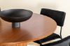 Imagine Masa de dining rotunda Bianca - Walnut / Furnir negru + Scaun Kenth - Negru / Catifea neagra_4