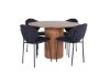 Imagine Masa de dining ovala Bianca - Nuc / Furnir Negru + Scaun de Dining Vault - Picioare Negre - Material Negru_4