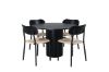 Imagine Masa de dining rotunda Bianca - Negru / Furnir negru + Scaun de dining Polly - Negru / Natural _4