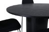 Imagine Masa de dining rotunda Bianca, Furnir negru + Scaun de dining Muce, Picioare negre, Material textil negru_4