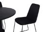 Imagine Masa de dining rotunda Bianca, Furnir negru + Scaun de dining Muce, Picioare negre, Material textil negru_4