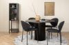 Imagine Masa de dining rotunda Bianca, Furnir negru + Scaun de dining Vault, Picioare negre, Material textil negru_4