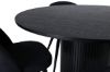 Imagine Masa de dining rotunda Bianca, furnir negru+ Scaun de dining din Catifea, picioare negre, material textil negru_4