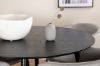 Imagine Masa de dining Dipp - 115cm - Furnir negru / Picioare complet negre + Scaun Berit - Negru / Catifea Gri deschis_4