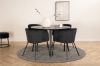 Imagine Masa de dining Dipp - 115cm - Furnir negru / Picioare complet negre + Scaun Berit - Negru / Catifea neagra_4