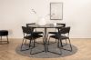 Imagine Masa de dining Dipp - 115cm - Furnir negru / Toate picioarele negre + Scaunul Kenth - Negru / PU negru_4