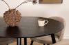 Imagine Masa de dining Dipp - 115cm - Furnir negru / Picioare complet negre + Scaun cu cusături de catifea - Negru / Material de catifea bej (Lenjerie de poliester)_4