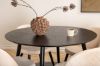 Imagine Masa de dining Dipp - 115cm - Furnir negru / Toate picioarele negre + Scaun Velvet Stitches - Negru / Bej Velvet_4