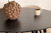 Imagine Masa de dining Dipp - 115cm - Furnir negru / Toate picioarele negre + Scaun Velvet Stitches - Negru / Bej Velvet_4