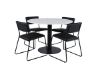 Imagine Vă rugăm să traduceți complet Estelle Round Dining Table ø106 H75 - White / Black + Kenth Chair - Black / Black PU_4