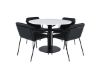 Imagine Masa de dining rotunda Estelle ø106 H75 - Alb / Negru+ Scaun Tvist - Negru / Negru PU_4