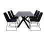 Imagine Masa de dining Piazza, negru gri, furnir+6 scaune de dining Muce, picioare negre, material negru_6