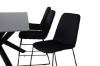 Imagine Masa de dining Piazza, negru gri, furnir+6 scaune de dining Muce, picioare negre, material negru_6