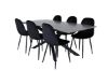 Imagine Masa de dining Piazza, furnir gri negru + scaun de dining Polar, picioare negre din metal, catifea neagra (inlocuind 19902,888)_6