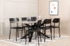 Imagine Masa de dining Piazza - Negru / Furnir gri + Scaun de dining Polly - Negru / Negru _6