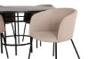 Imagine Copenhagen - Dining Table round - Black / Black+Berit Chair - Black / Beige Fabric (Polyester linen )_4