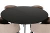 Imagine Copenhagen - Dining Table round - Black / Black+Berit Chair - Black / Beige Fabric (Polyester linen )_4