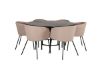 Imagine Copenhagen - Dining Table round - Black / Black+Berit Chair - Black / Beige Fabric (Polyester linen )_6