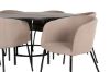 Imagine Copenhagen - Dining Table round - Black / Black+Berit Chair - Black / Beige Fabric (Polyester linen )_6