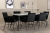 Imagine Masa de dining Jimmy - Negru / Alb HPL + Scaun Petra - Negru / Catifea Neagra_6