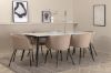 Imagine Masa de dining Jimmy - Negru / Alb HPL + Scaun Berit - Negru / Material textil Bej (Poliester / in) _ 6