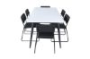 Imagine Masa de Dining Jimmy - Negru / Alb HPL+Scaun Kenth - Negru / Piele Neagra_6