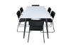 Imagine Masa de dining Jimmy - Negru / Alb HPL + Scaun Kenth - Negru / Catifea Neagra_6