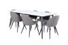 Imagine Masa de dining Jimmy - Negru / Alb HPL+ Scaun cusut cu catifea - Negru / Gri Micro Fibre_6