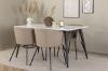 Imagine Jimmy Dining Table - Black / White HPL+Berit Chair - Black / Beige Fabric (Polyester linen )_4