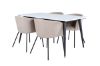 Imagine Jimmy Dining Table - Black / White HPL+Berit Chair - Black / Beige Fabric (Polyester linen )_4