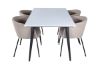 Imagine Jimmy Dining Table - Black / White HPL+Berit Chair - Black / Beige Fabric (Polyester linen )_4