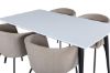 Imagine Jimmy Dining Table - Black / White HPL+Berit Chair - Black / Beige Fabric (Polyester linen )_4