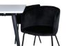 Imagine Masa de dining Jimmy - Negru / Alb HPL+Scaun Berit - Negru / Catifea Neagra_4