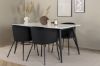 Imagine Masa de dining Jimmy - Negru / Alb HPL+Scaun Berit - Negru / Catifea Neagra_4