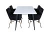 Imagine Masa de dining Jimmy - Negru / Alb HPL + Scaun Petra - Cupru vechi / Catifea neagra_4