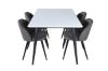 Imagine Masa de dining Jimmy - Negru / Alb HPL+Scaun cu cusături de catifea - Negru / Gri Micro Fibre_4