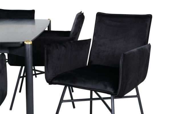 Imagine Pelle Dining Table - Black / black Black+Petra Chair - Black / Black Velvet_6