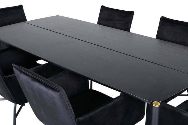 Imagine Pelle Dining Table - Black / black Black+Petra Chair - Black / Black Velvet_6