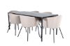 Imagine Pelle Dining Table - Black / black Black+Berit Chair - Black / Beige Fabric (Polyester linen )_6